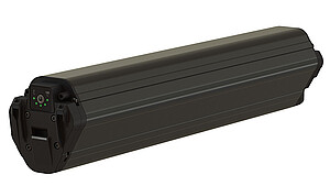 Schwarzer E-Bike-Akku.